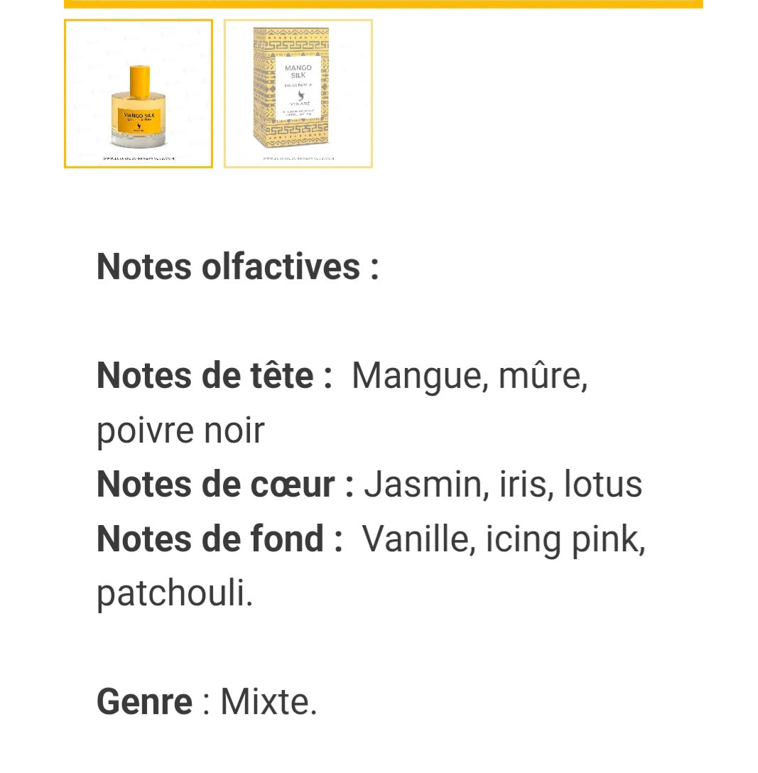 Eau de parfum mango silk de volaré, flacon en 100 ml , mixte
