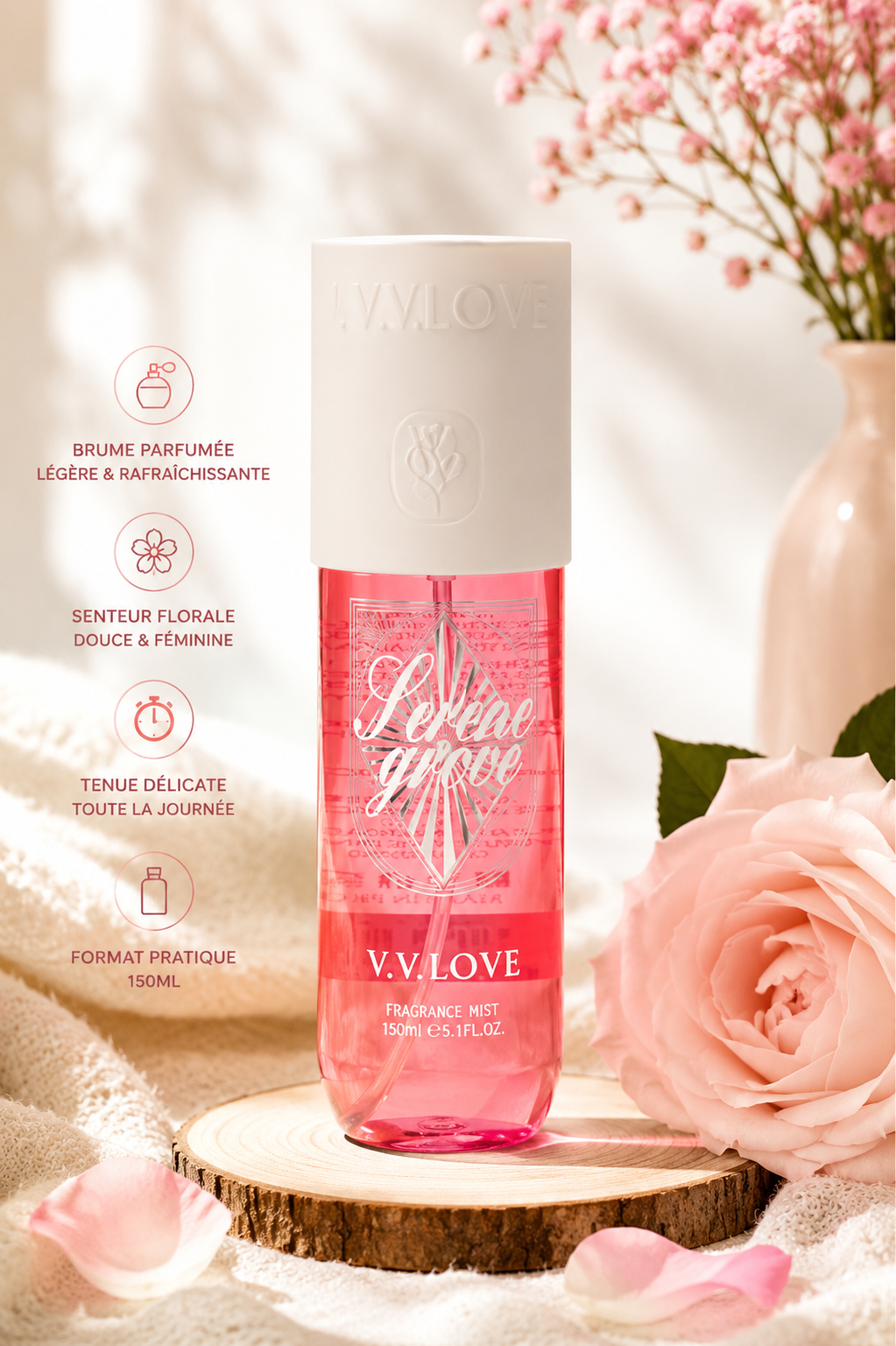 Brume serene grove de VV love, 150 ml, dupe de la 40 de sol de Janeiro