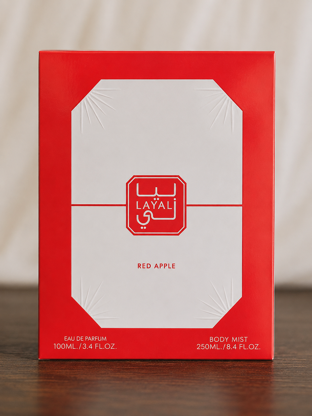 Coffret layali red apple (dupe de Kayali) contenant une eau de parfum en 100 ml et une brume en 250 ml, pour femme