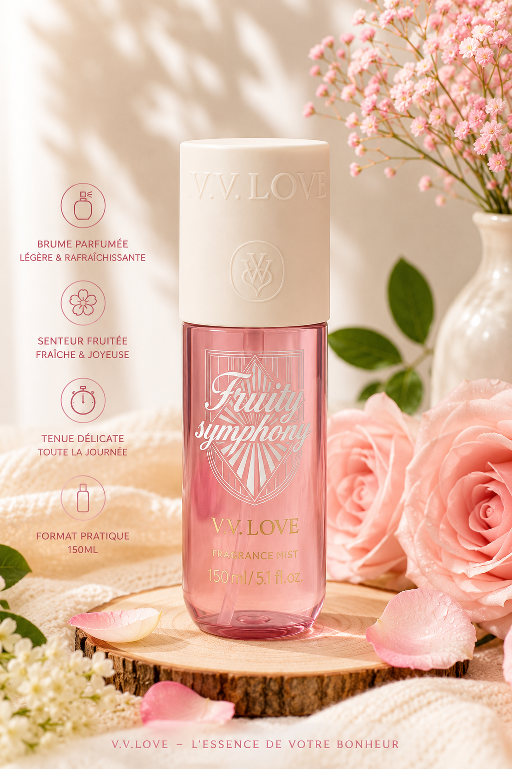 Brume fruity symphony de VV love, 150 ml, dupe de la n° 68 de sol de Janeiro