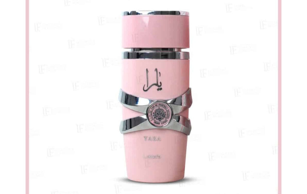 lot yara rose de lattafa contenant une eau de parfum en 100 ml, une brume parfum en 150 ml et un déodorant en 200 ml, pour femme