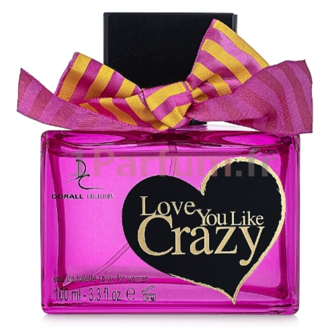 Eau de toilette love you like crazy de dorall collection, 100 ml, pour femme