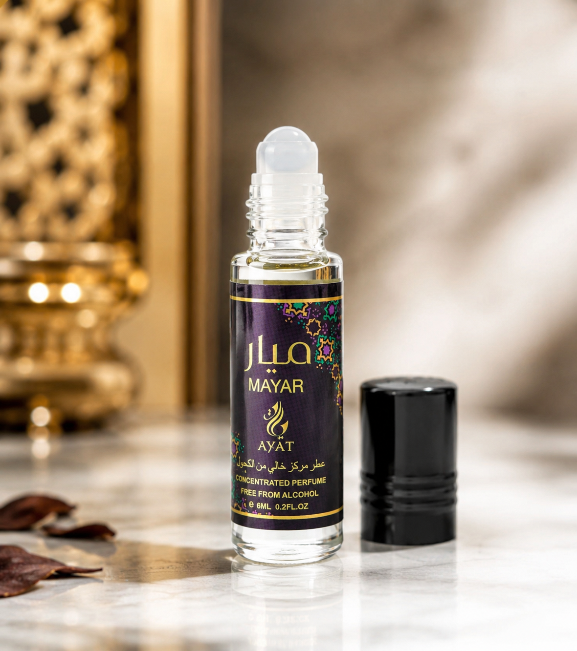 Roll on parfumé mayar de ayat, flacon 6 ml, sans alcool, pour femme