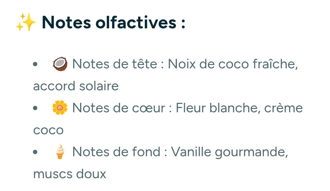 Eau de parfum Coco vanille de collection platinium paris, 35 ml, parfum de poche